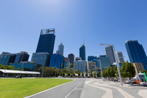 Perth, Australia - Afternoon view of Skyscrapers, buildings in Perth, Australia.