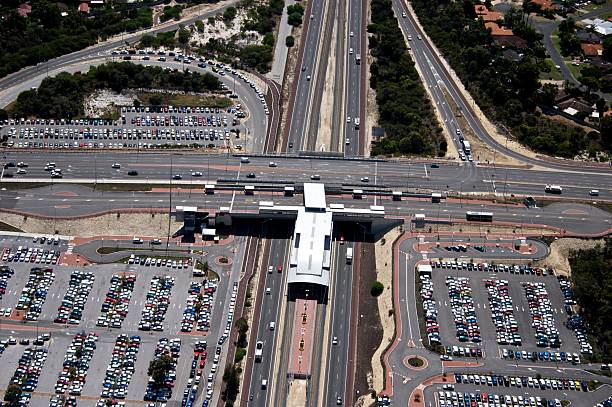 Aerial view of the Kwinana Highway and South Street Intersection