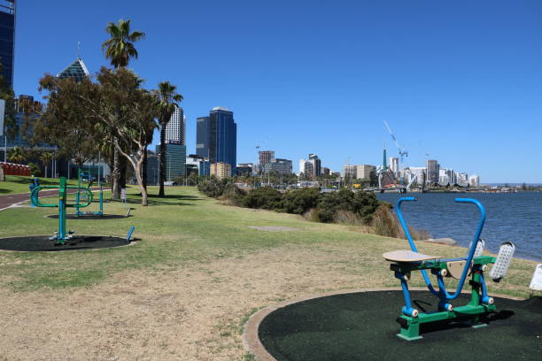Public park and outdoor fitness equipment in Perth, Western Australia