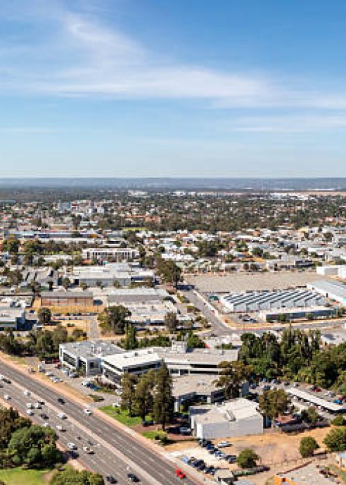 Aerial View from industrial area in Belmont.