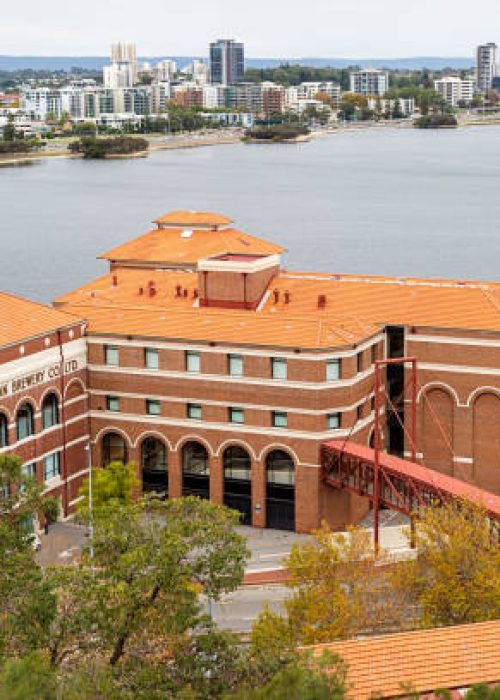 Perth, Western Australia - Old Swan Brewery viewed from Kings Park with South Perth in the background