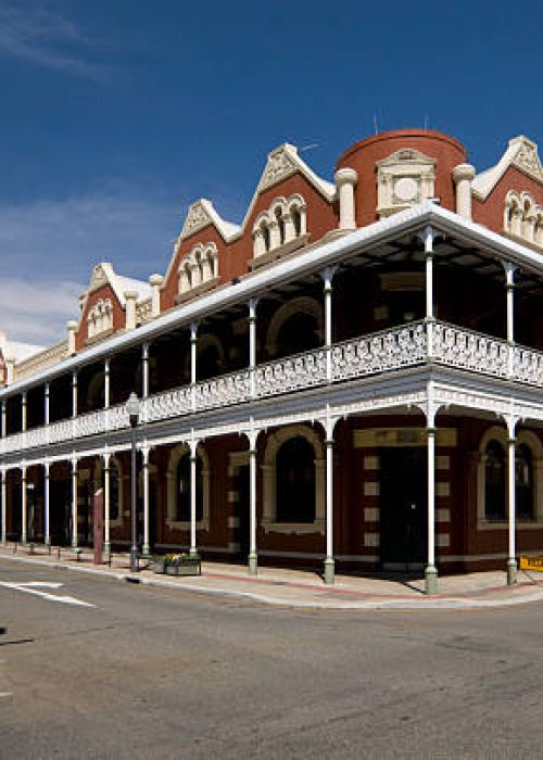 The beautiful historic buildings of the bustling port town of Fremantle in Western Australia.
